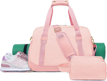 Gym Bags for Women Sport Duffle Workout Bag with Shoe Compartment and Dry Wet Pocket Womens Gym Bag with Yoga Mat Holder
