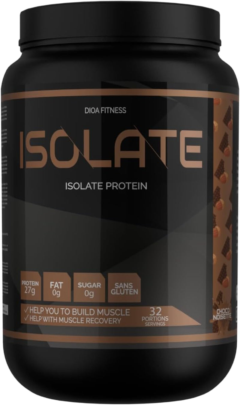 DIOA Fitness - Isolate 1Kg - Whey Protein Isolate, 32 Servings (Choco Hazlenut)