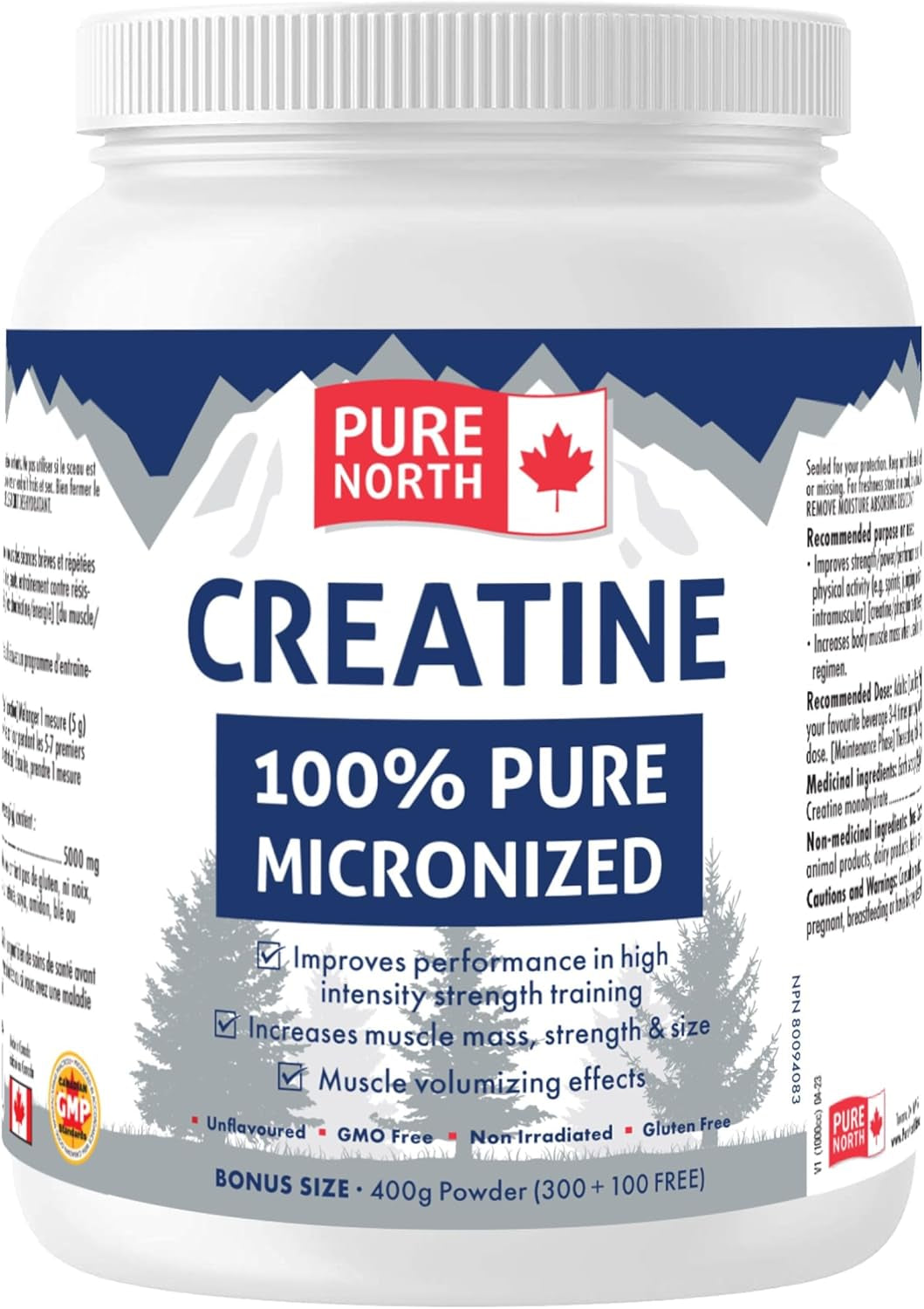- Creatine 100% Pure Micronized 400G Powder 80-Servings - Improve Muscle Mass, Strength and Size - Improve Training Performance - 3Rd Party Tested - Formulated & Made in Canada
