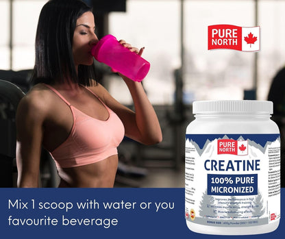 - Creatine 100% Pure Micronized 400G Powder 80-Servings - Improve Muscle Mass, Strength and Size - Improve Training Performance - 3Rd Party Tested - Formulated & Made in Canada