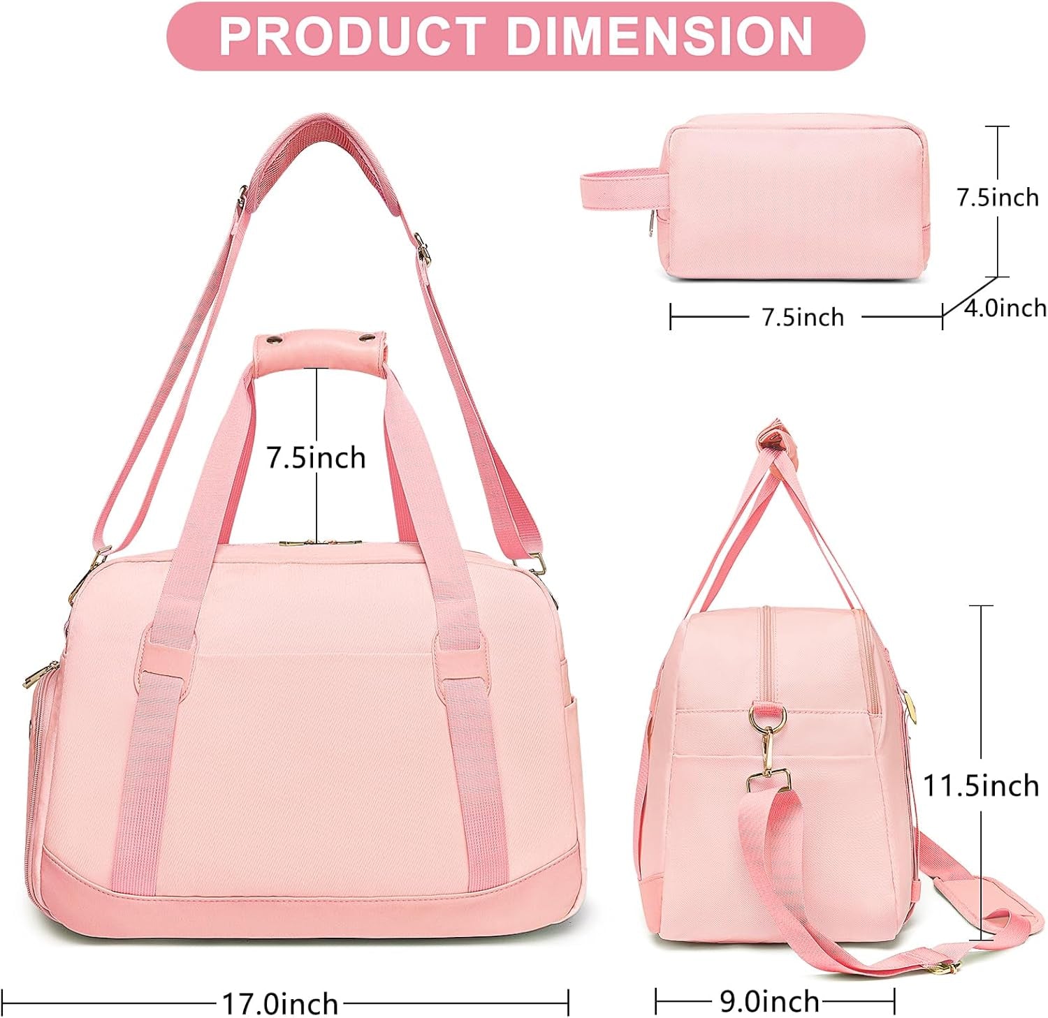 Gym Bags for Women Sport Duffle Workout Bag with Shoe Compartment and Dry Wet Pocket Womens Gym Bag with Yoga Mat Holder